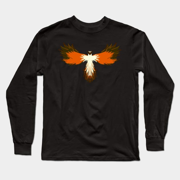 Orange Phoenix Long Sleeve T-Shirt by Phoenix Custome